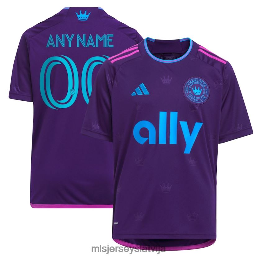 MLS Jerseys charlotte fc Adidas purple 2023. gada kroņa dārgakmeņu komplekta kopija pielāgota džersija bērni krekls T02Z0R109
