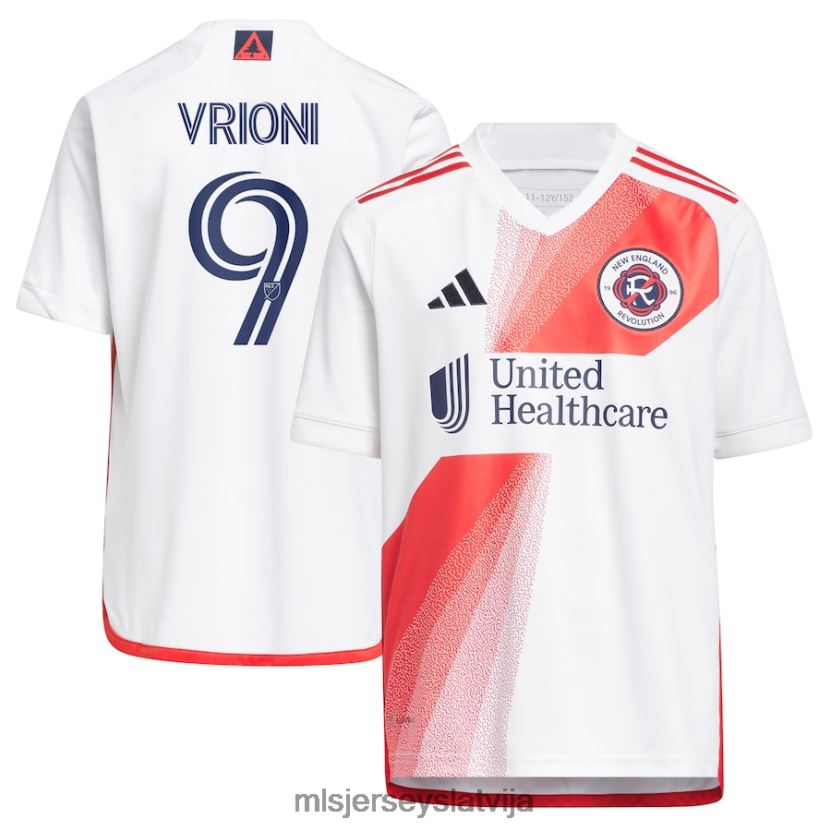 MLS Jerseys jaunā Anglijas revolūcija giacomo vrioni adidas baltā 2023. gada defiance replika krekls bērni krekls T02Z0R1131