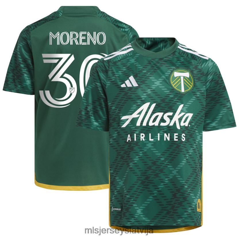 MLS Jerseys portland timbers santiago moreno adidas green 2023 portland pled kit replica jersey bērni krekls T02Z0R1199