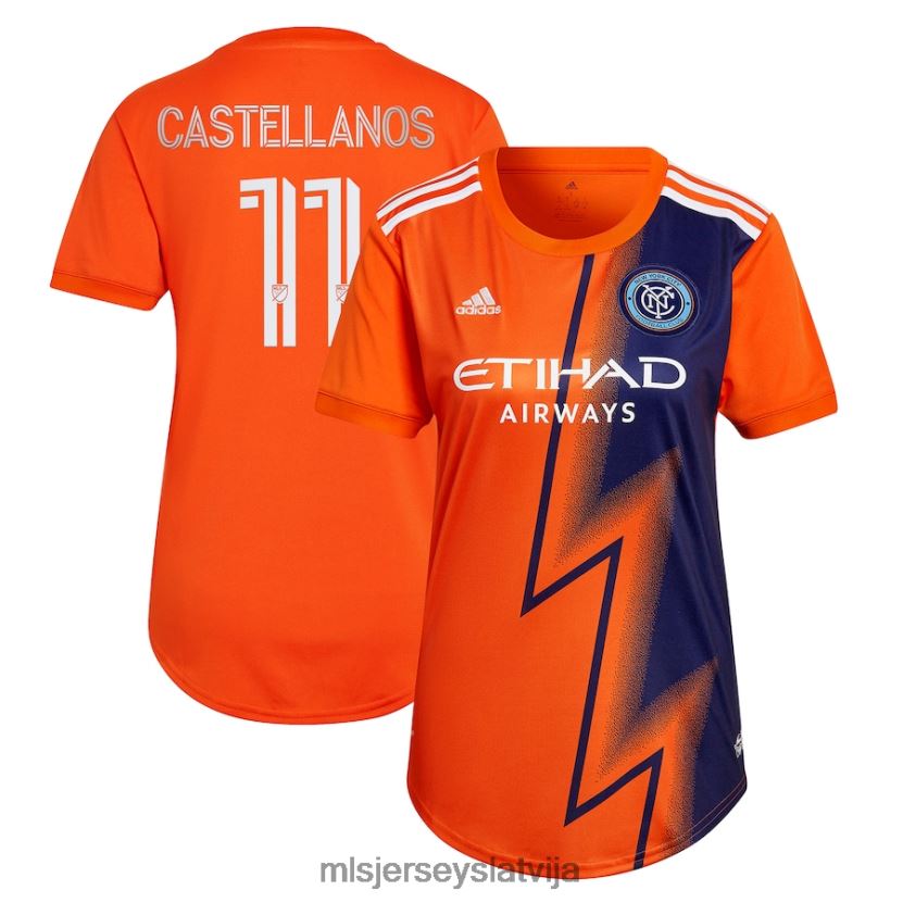 MLS Jerseys Ņujorkas pilsētas fc valentin castellanos adidas orange 2022 voltu komplekta replika atskaņotāja krekls sievietes krekls T02Z0R1227