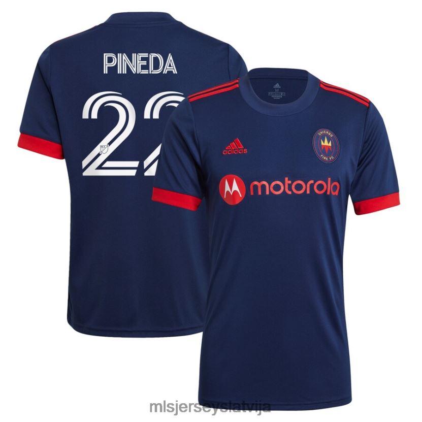 MLS Jerseys Čikāgas fire mauricio pineda adidas navy 2021 primārā replika spēlētāja krekls vīriešiem krekls T02Z0R1397
