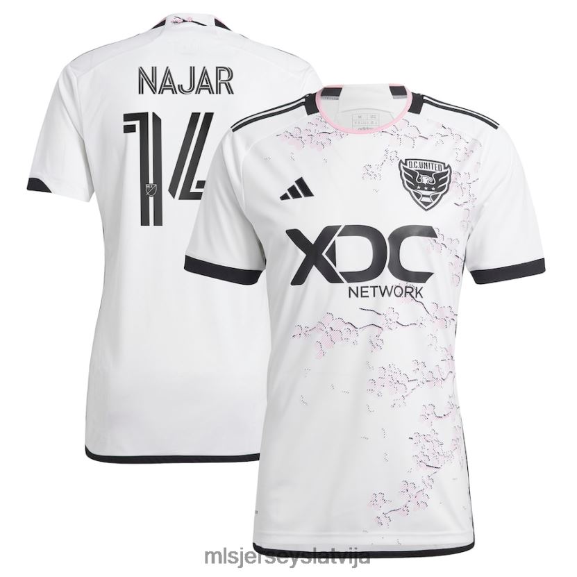 MLS Jerseys d.c. united andy najar adidas white 2023 the cherry blossom kit replica player krekls vīriešiem krekls T02Z0R900