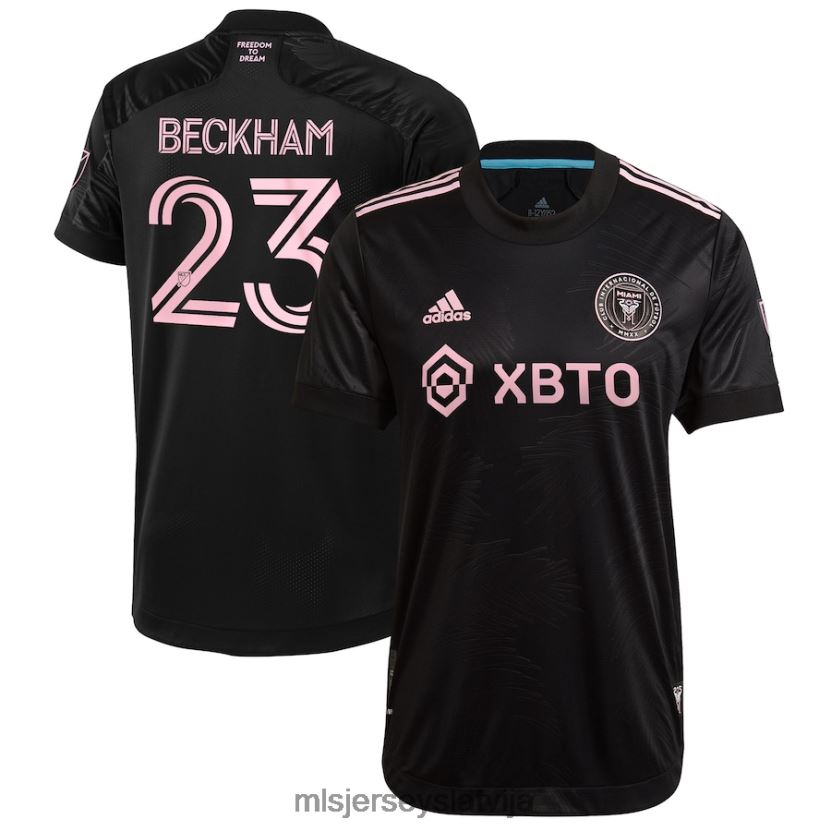 MLS Jerseys inter Miami cf Deivids Bekhems Adidas black 2021 la Palma autentisks spēlētāja krekls vīriešiem krekls T02Z0R357