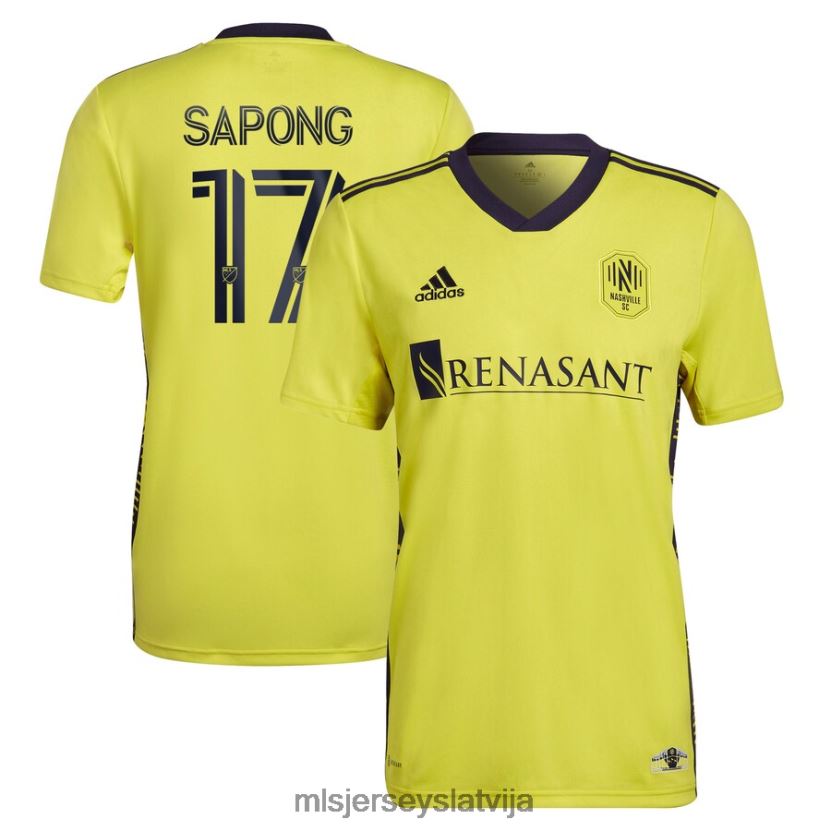 MLS Jerseys nashville sc c.j. sapong Adidas yellow 2022. gada atgriešanās komplekta replikas spēlētāja krekls vīriešiem krekls T02Z0R1059